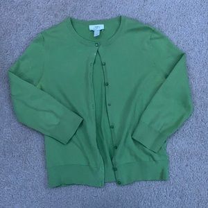 green cardigan